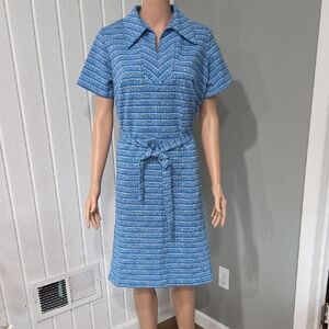 Vintage 1970 Blue Dress